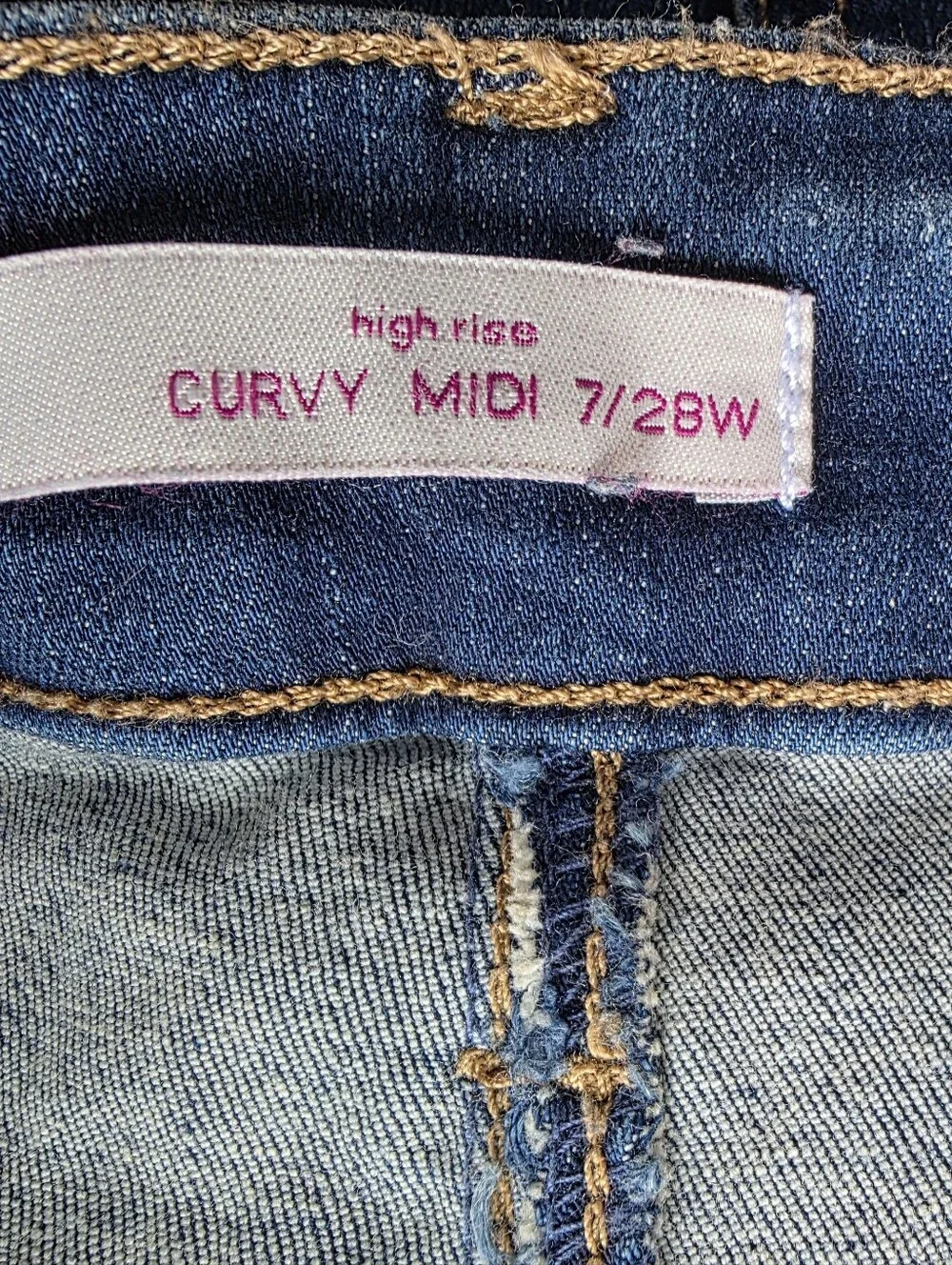 So High Rise Midi Curvy Junior Denim Shorts Size 7/28W